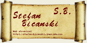 Stefan Bičanski vizit kartica